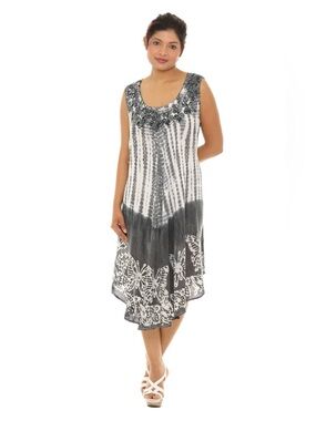 Original USA Gray & White Tie-Dye Tank
Sundress w/embroidery, Size:OS(XL-2X)NWOT